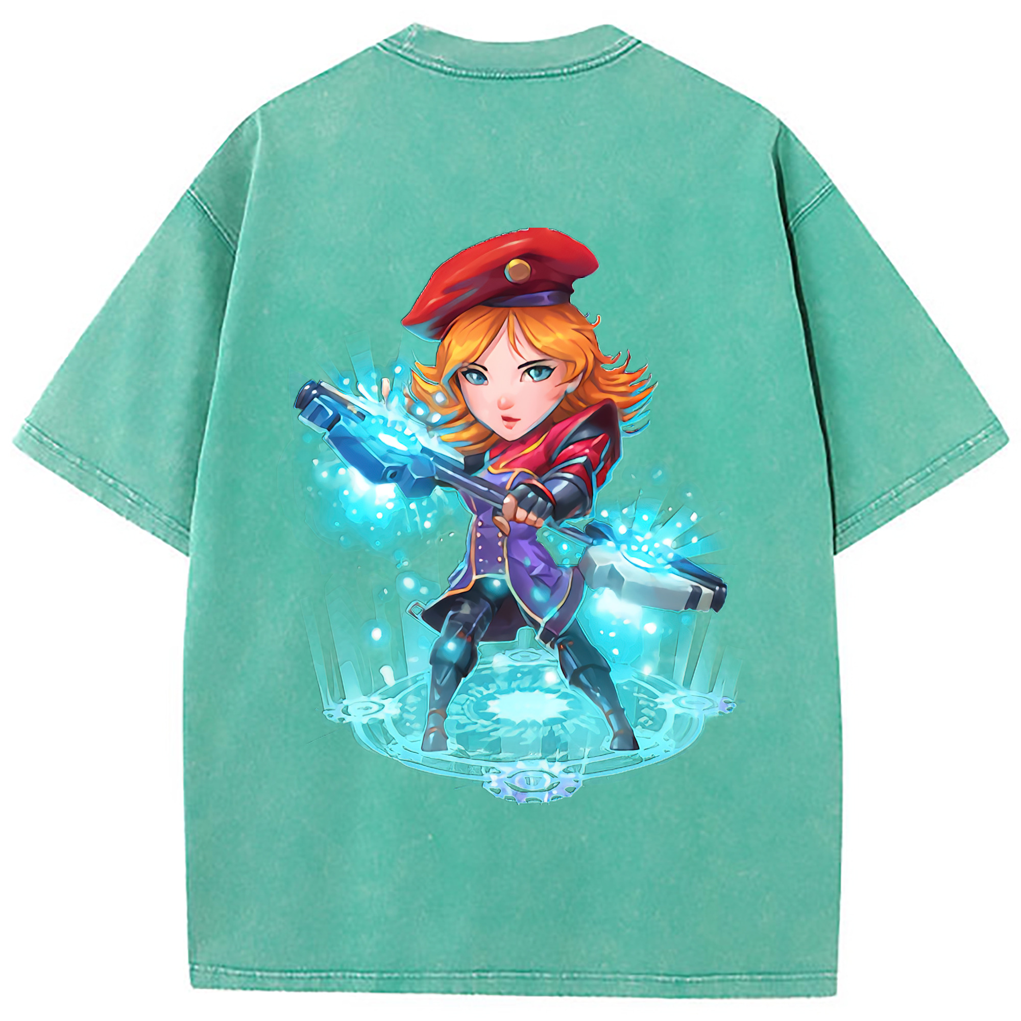 （画像用） リーグ・オブ・レジェンド League of Legends LOL 綿100% ヴィンテージ風 半袖Tシャツ（背面プリント）